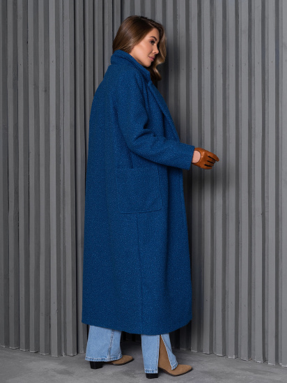 Пальто ISSA Plus модель 14251_синий — фото 3 - INTERTOP