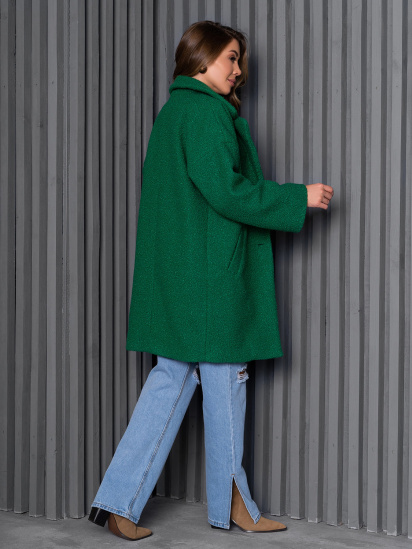 Пальто ISSA Plus модель 14270_зеленый — фото 3 - INTERTOP