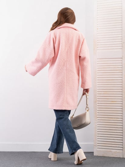 Пальто ISSA Plus модель 14270_розовый — фото 3 - INTERTOP