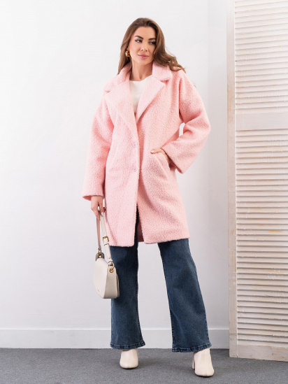 Пальто ISSA Plus модель 14270_розовый — фото - INTERTOP