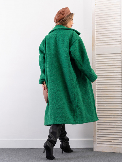 Пальто ISSA Plus модель 14271_зеленый — фото 3 - INTERTOP