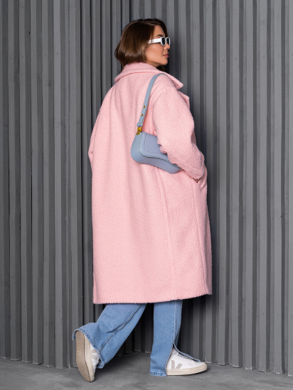 Пальто ISSA Plus модель 14271_розовый — фото 3 - INTERTOP