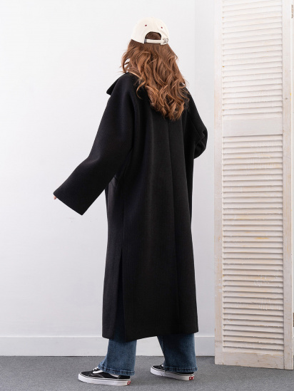 Пальто ISSA Plus модель 14279_черный — фото 3 - INTERTOP