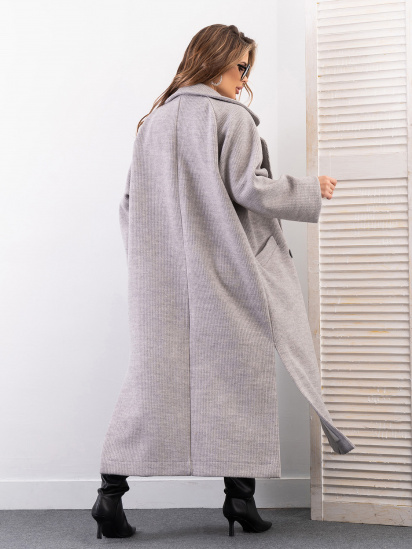 Пальто ISSA Plus модель 14279_серый — фото 3 - INTERTOP