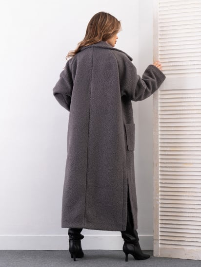 Пальто ISSA Plus модель 14280_серый — фото 3 - INTERTOP