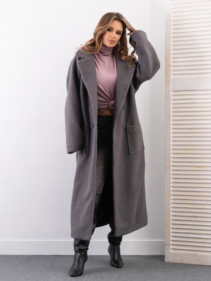 Пальто ISSA Plus модель 14280_серый — фото - INTERTOP
