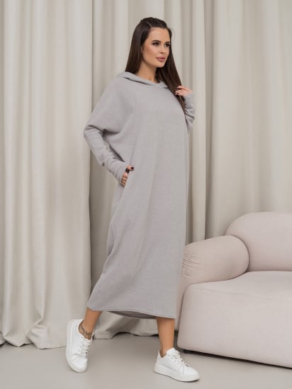 Платье миди ISSA Plus модель 14366_серый — фото - INTERTOP