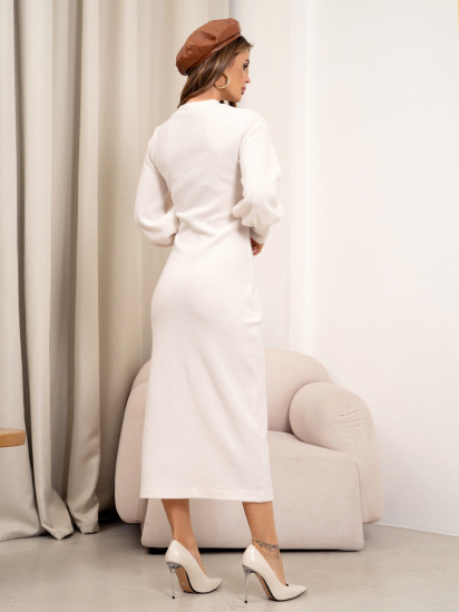 Сукня міді ISSA Plus модель 14377_молочный — фото 3 - INTERTOP