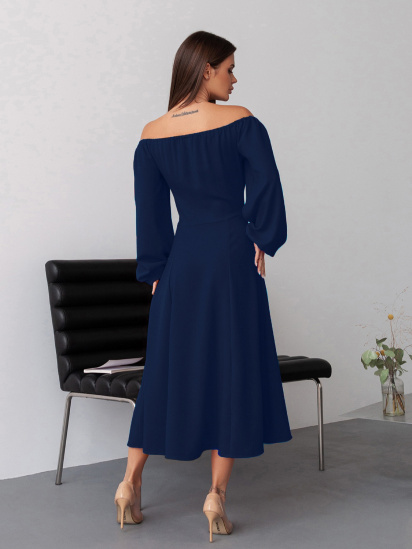 Платье миди ISSA Plus модель 14382_темно-синий — фото 3 - INTERTOP