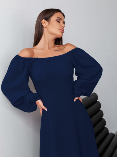 Платье миди ISSA Plus модель 14382_темно-синий — фото 4 - INTERTOP