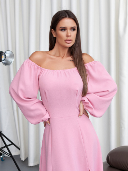Платье миди ISSA Plus модель 14382_розовый — фото 4 - INTERTOP