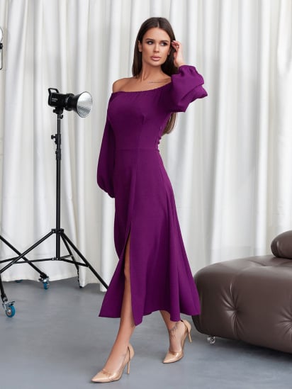 Сукня міді ISSA Plus модель 14382_фиолетовый — фото - INTERTOP