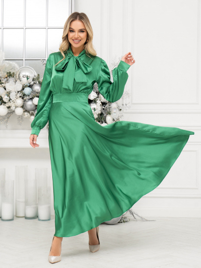 Сукня максі ISSA Plus модель 14401_зеленый — фото 4 - INTERTOP