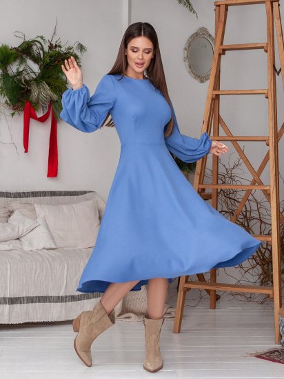 Платье миди ISSA Plus модель 14414_голубой — фото - INTERTOP