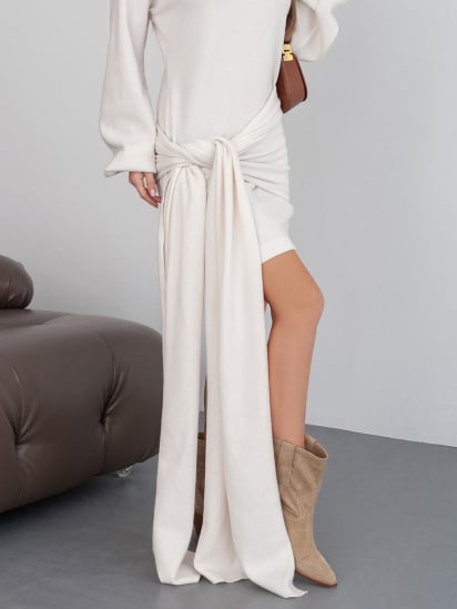 Сукня міні ISSA Plus модель 14420_молочный — фото 4 - INTERTOP