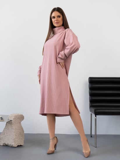 Платье миди ISSA Plus модель 14433_розовый — фото 3 - INTERTOP