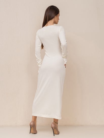 Сукня максі ISSA Plus модель 14438_молочный — фото 3 - INTERTOP
