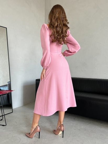 Сукня міді ISSA Plus модель 14447_розовый — фото 3 - INTERTOP