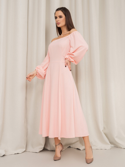 Платье миди ISSA Plus модель 14448_розовый — фото - INTERTOP