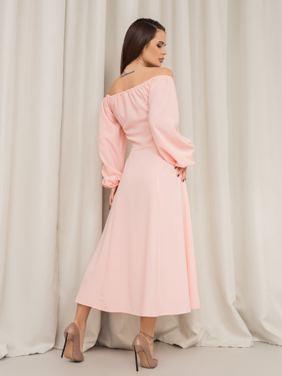 Платье миди ISSA Plus модель 14448_розовый — фото 3 - INTERTOP