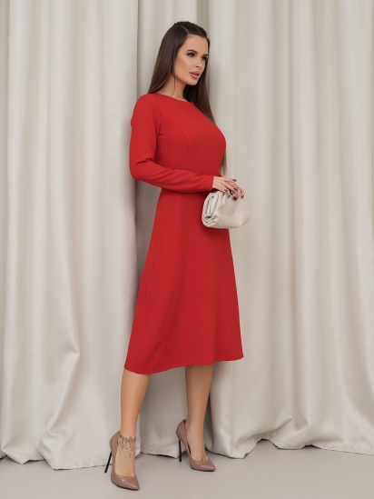 Платье миди ISSA Plus модель 14452_красный — фото - INTERTOP