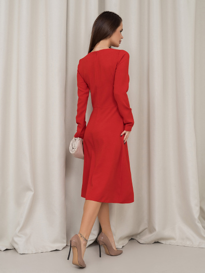 Платье миди ISSA Plus модель 14452_красный — фото 3 - INTERTOP