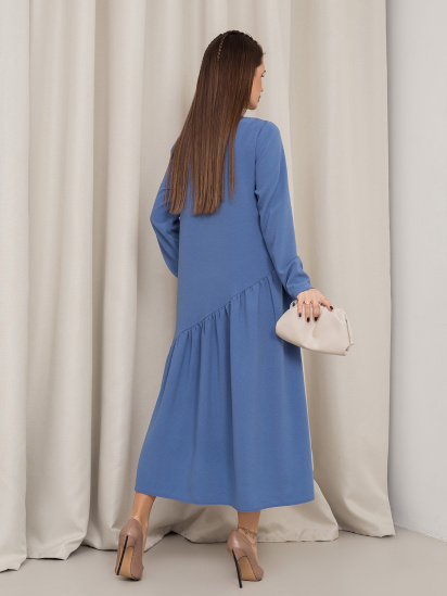 Платье миди ISSA Plus модель 14454_голубой — фото 3 - INTERTOP