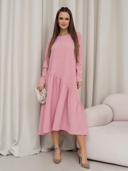 Платье миди ISSA Plus модель 14454_розовый — фото 3 - INTERTOP