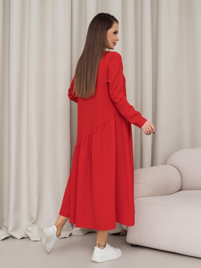 Платье миди ISSA Plus модель 14454_красный — фото 3 - INTERTOP