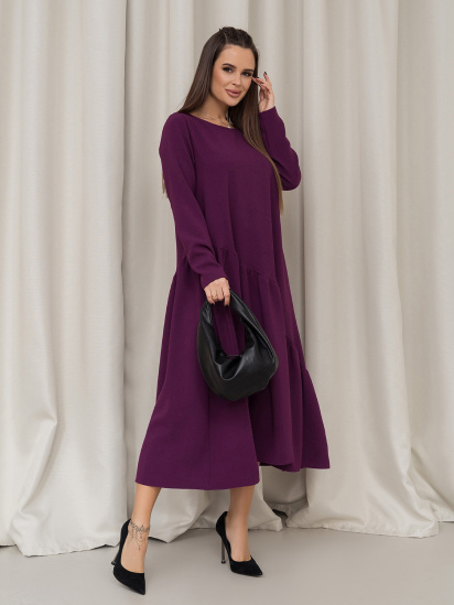Сукня міді ISSA Plus модель 14454_фиолетовый — фото - INTERTOP