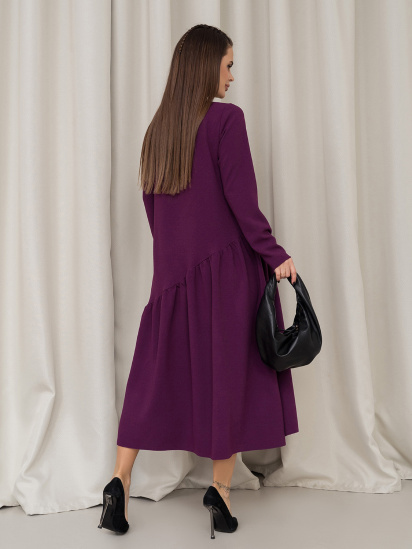 Сукня міді ISSA Plus модель 14454_фиолетовый — фото 3 - INTERTOP