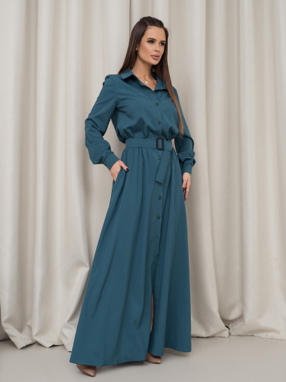Платье макси ISSA Plus модель 14460_бирюзовый — фото - INTERTOP