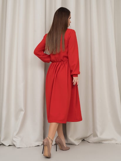 Платье миди ISSA Plus модель 14463_красный — фото - INTERTOP