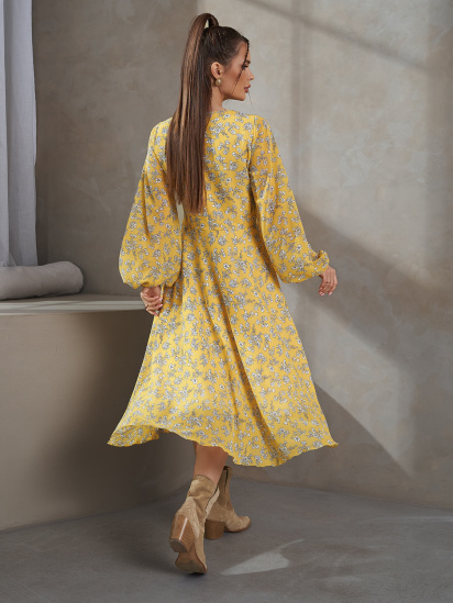 Платье миди ISSA Plus модель 14483_желтый — фото 3 - INTERTOP