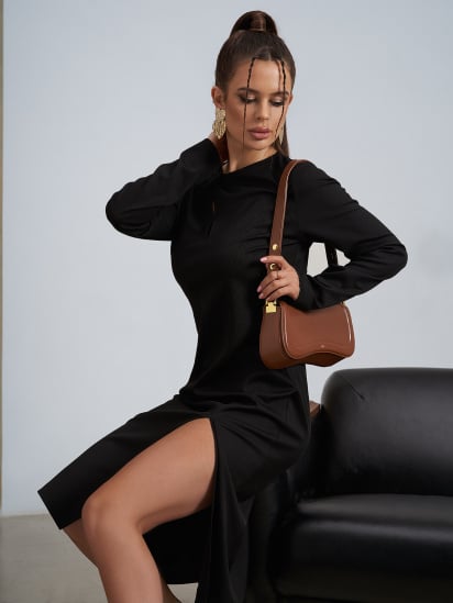 Сукня міді ISSA Plus модель 14492_черный — фото - INTERTOP