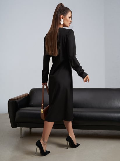 Сукня міді ISSA Plus модель 14492_черный — фото 3 - INTERTOP