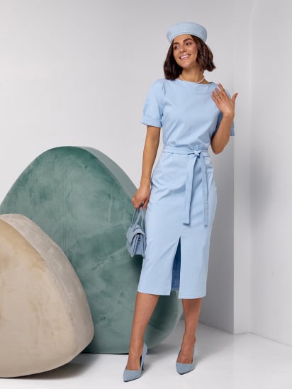 Сукня міді ISSA Plus модель 14499_голубой — фото - INTERTOP