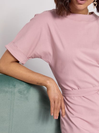 Сукня міді ISSA Plus модель 14499_розовый — фото 4 - INTERTOP