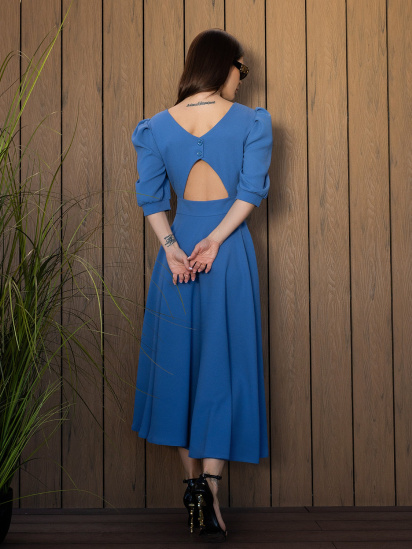 Платье миди ISSA Plus модель 14527_голубой — фото 3 - INTERTOP