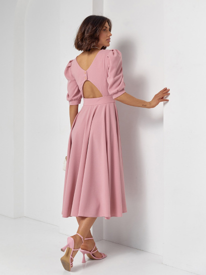 Сукня міді ISSA Plus модель 14527_розовый — фото 3 - INTERTOP