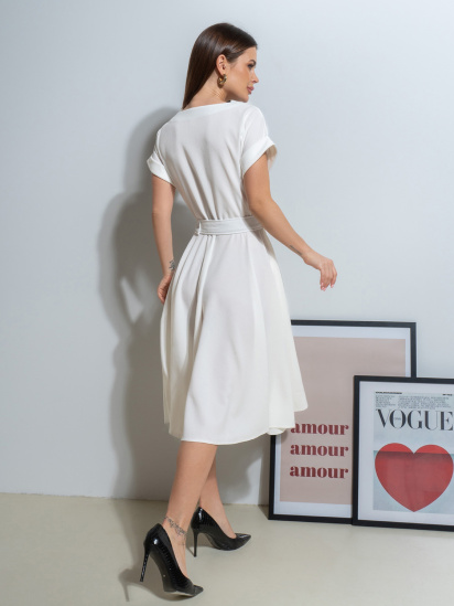 Платье миди ISSA Plus модель 14529_белый — фото 3 - INTERTOP