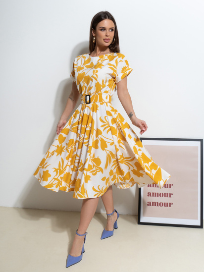 Платье миди ISSA Plus модель 14532_молочный — фото - INTERTOP