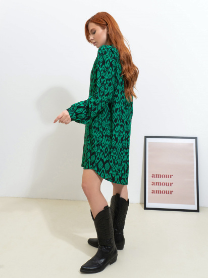 Платье мини ISSA Plus модель 14538_зеленый — фото - INTERTOP