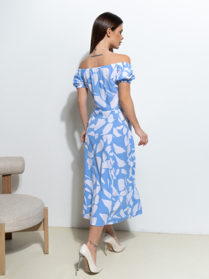 Платье миди ISSA Plus модель 14542_голубой — фото 4 - INTERTOP