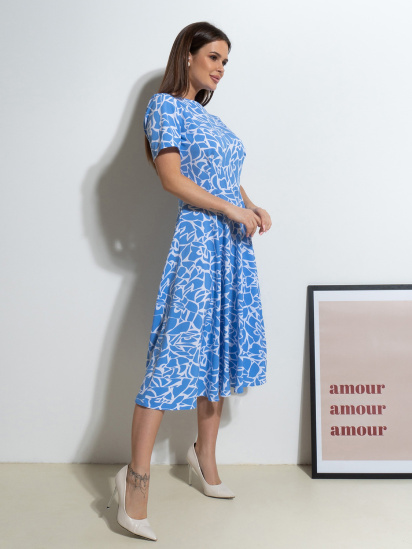 Платье миди ISSA Plus модель 14545_голубой — фото - INTERTOP