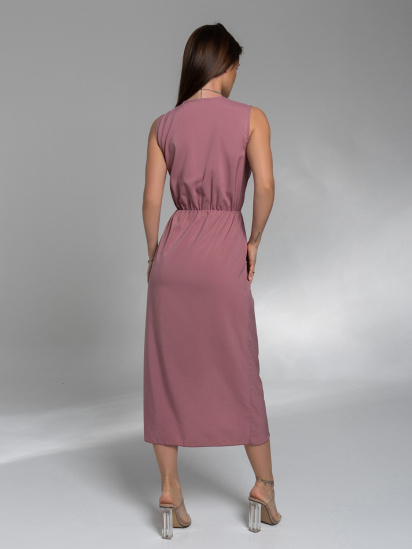 Платье миди ISSA Plus модель 14578_темно_розовый — фото 3 - INTERTOP