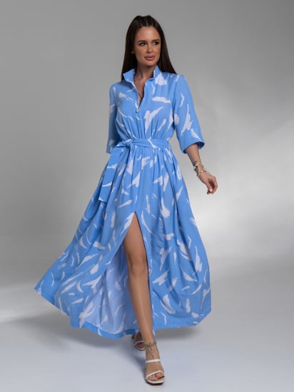 Платье макси ISSA Plus модель 14579_голубой — фото - INTERTOP