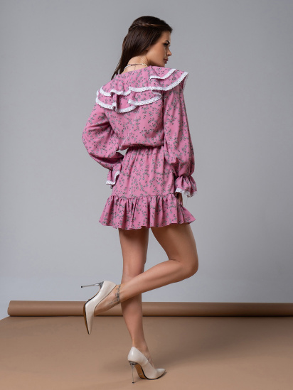 Сукня міні ISSA Plus модель 14590_розовый — фото 3 - INTERTOP
