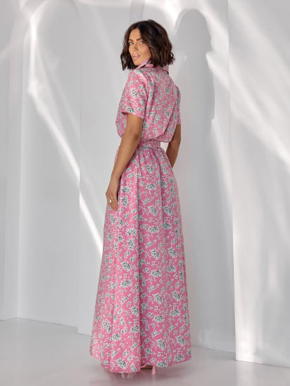 Платье макси ISSA Plus модель 14597_розовый — фото 3 - INTERTOP