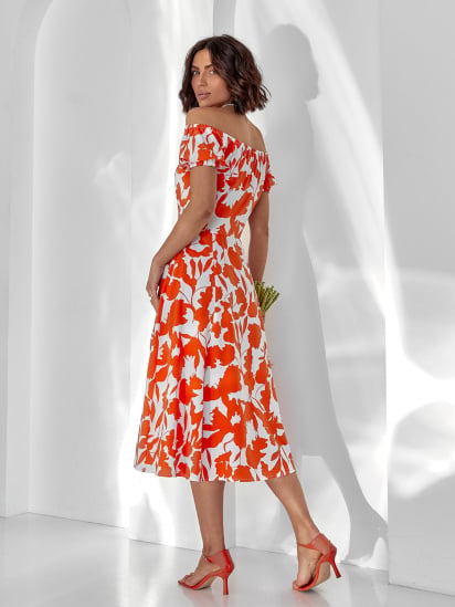 Платье миди ISSA Plus модель 14599_оранжевый — фото - INTERTOP